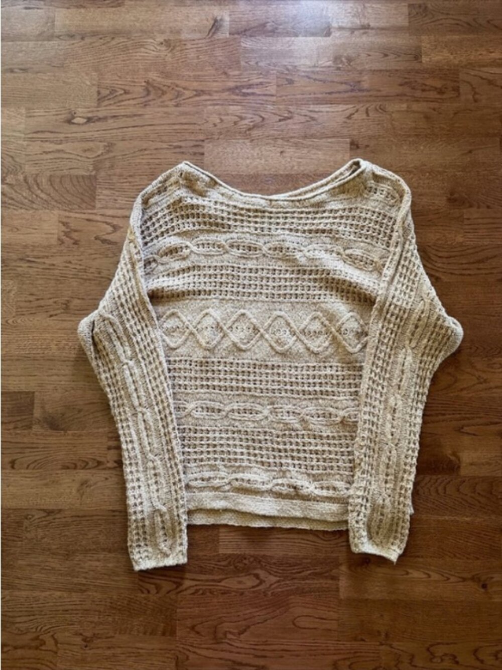 Abercrombie Sweater Knit Women S Soft Cable Dolman Sleeve Mustard Yellow Wide